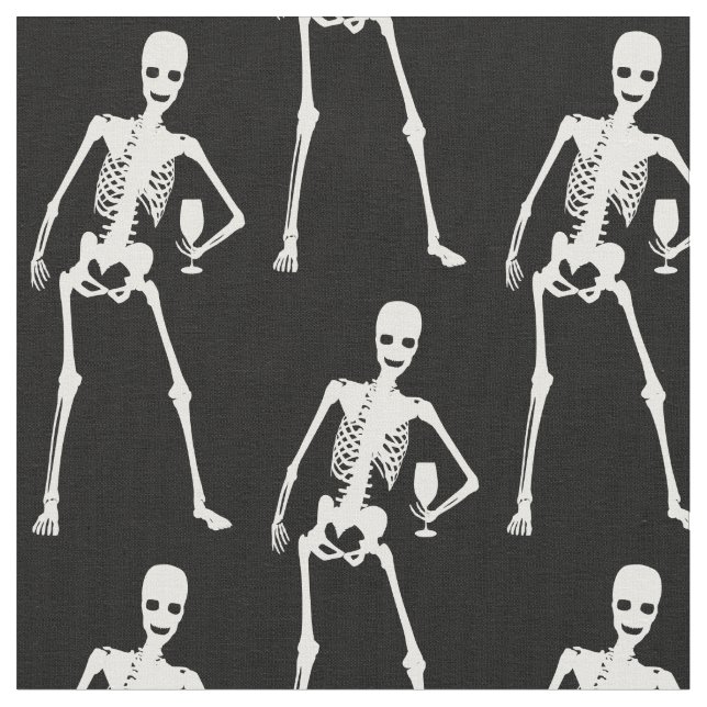 halloween skeleton vin glaspärling rolig tyg (Närbild)