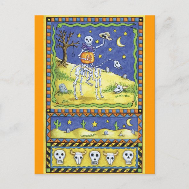 Halloween Skeleton vykort (Framsida)