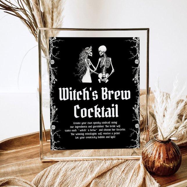 Halloween Skeleton Witch Brew Cocktail-skylt Poster (Skapare uppladdad)