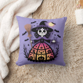 Halloween Skeleton Witch Kudde