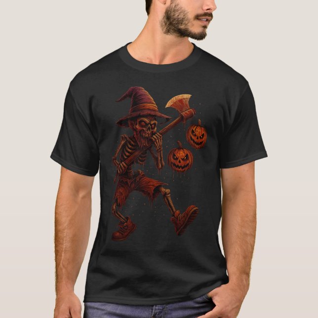Halloween Skeleton Witch Tee (Framsida)