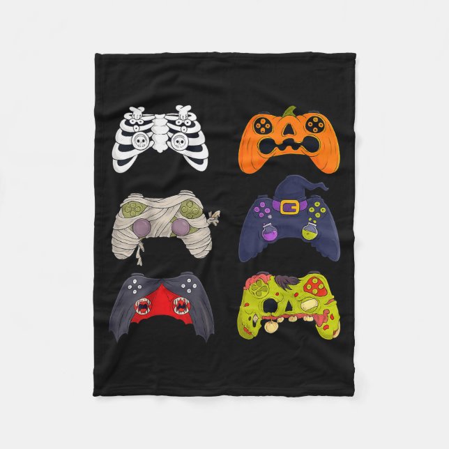 Halloween Skeleton Zombie Gaming Controllers  Fleecefilt (Framsidan)