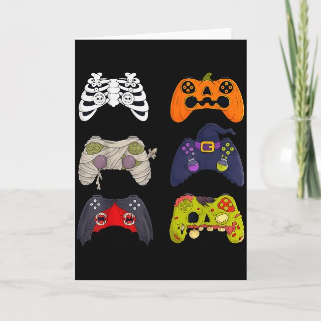 Halloween Skeleton Zombie Gaming Controllers  Kort (Framsida)
