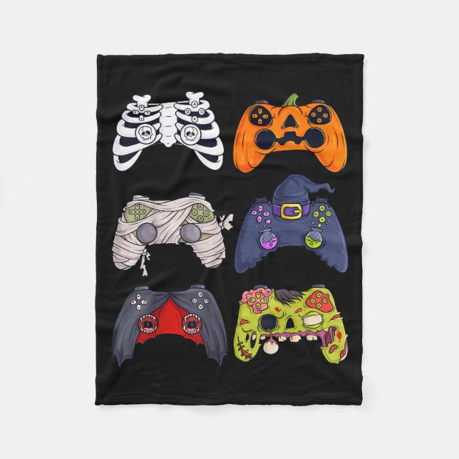 Halloween Skeleton Zombie Gaming Controllers Mummy Fleecefilt (Framsidan)