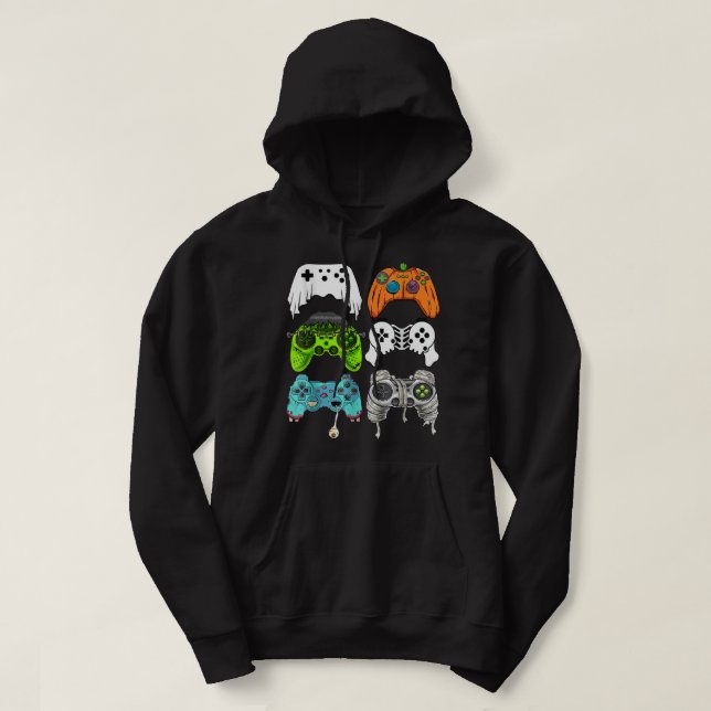 Halloween Skeleton Zombie Gaming Controllers Mummy Hoodie (Design framsida)