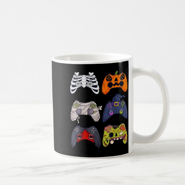 Halloween Skeleton Zombie Gaming Controllers Mummy Kaffemugg (Höger)
