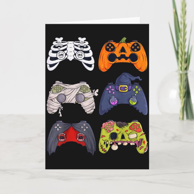 Halloween Skeleton Zombie Gaming Controllers Mummy Kort (Framsida)
