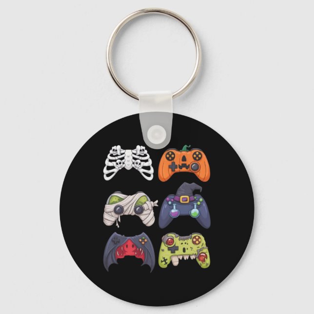Halloween Skeleton Zombie Gaming Controllers Mummy Nyckelring (Framsida)