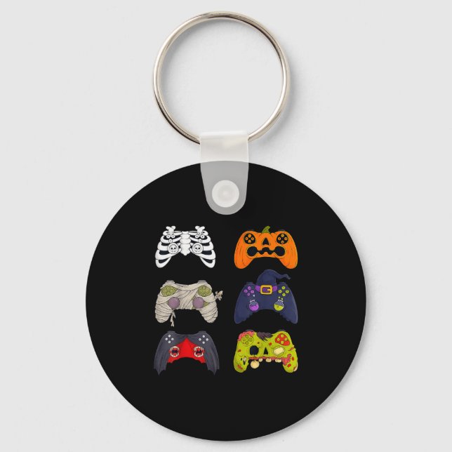 Halloween Skeleton Zombie Gaming Controllers  Nyckelring (Framsida)