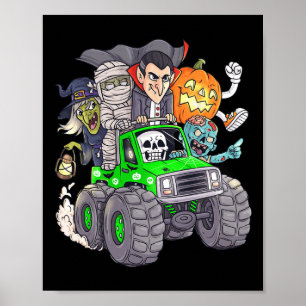 Halloween Skeleton Zombie Monster Lastbil Vampire  Poster
