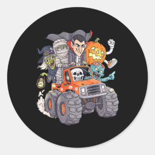 Halloween Skeleton Zombie Monster Lastbil Vampire Runt Klistermärke