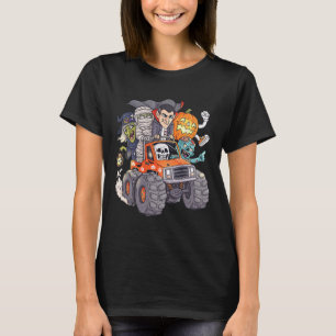 Halloween Skeleton Zombie Monster Lastbil Vampire T Shirt