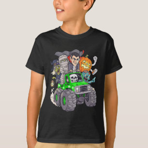 Halloween Skeleton Zombie Monster Lastbil Vampire  T Shirt