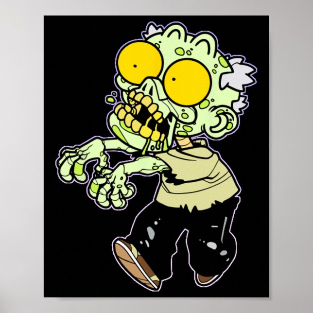 Halloween Skeleton Zombie Playful Costumes Collect Poster (Framsidan)