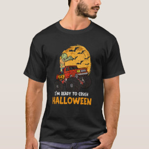 Halloween Skeleton Zombie Riding Monster Lastbil V T Shirt
