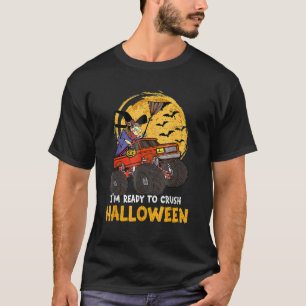 Halloween Skeleton Zombie Riding Monster Lastbil V T Shirt