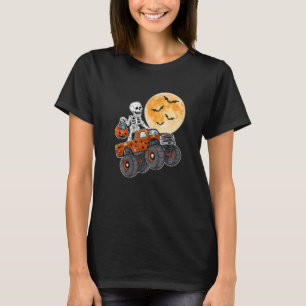 Halloween Skeleton Zombie Riding Monster Lastbil V T Shirt