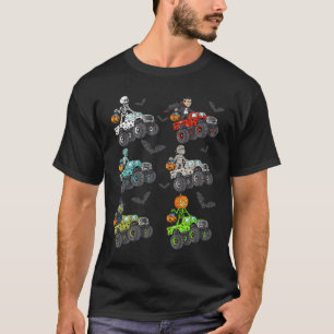 Halloween Skeleton Zombie Riding Monster Lastbil V T Shirt