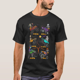 Halloween Skeleton Zombie Riding Monster Lastbil V T Shirt