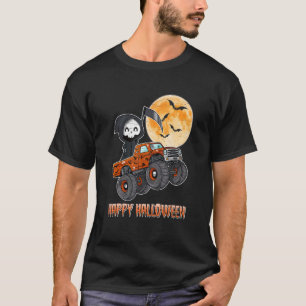 Halloween Skeleton Zombie Riding Monster Lastbil V T Shirt