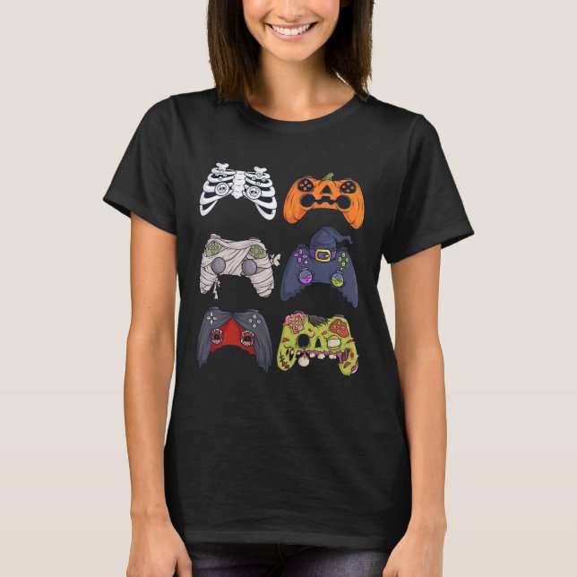 Halloween Skeleton Zombie-spelledare Mummy T Shirt (Framsida)