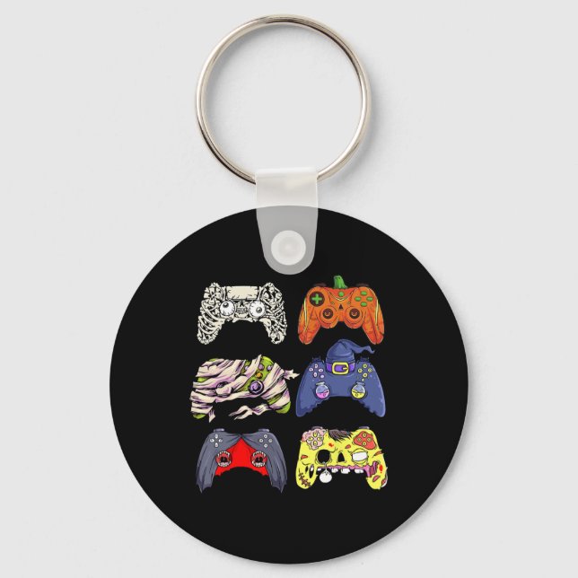 Halloween Skeleton Zombie Witch Controller Mummy B Nyckelring (Framsida)