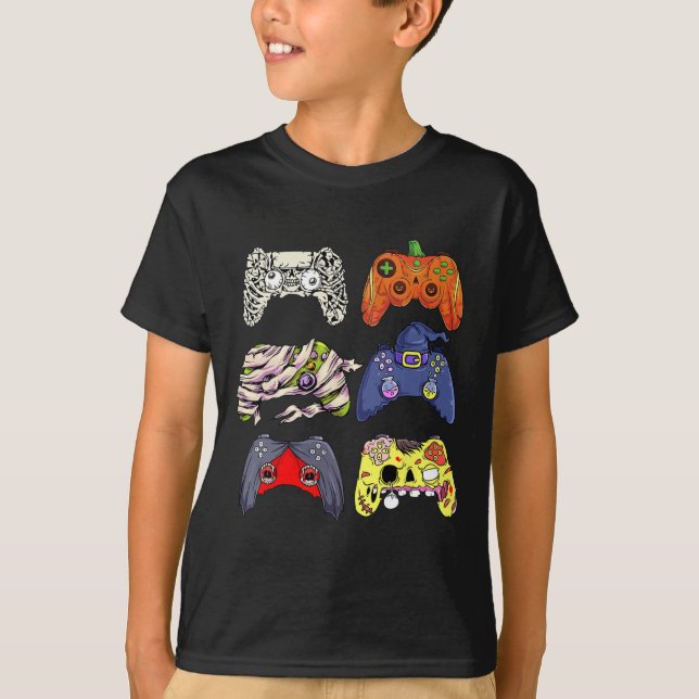Halloween Skeleton Zombie Witch Controller Mummy B T Shirt (Framsida)