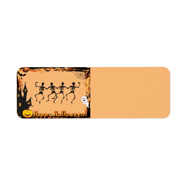 Halloween Skeletons adressetikett Returadress Etikett (Framsidan)
