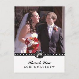 Halloween Skeletons Black White Photo Tack Vykort