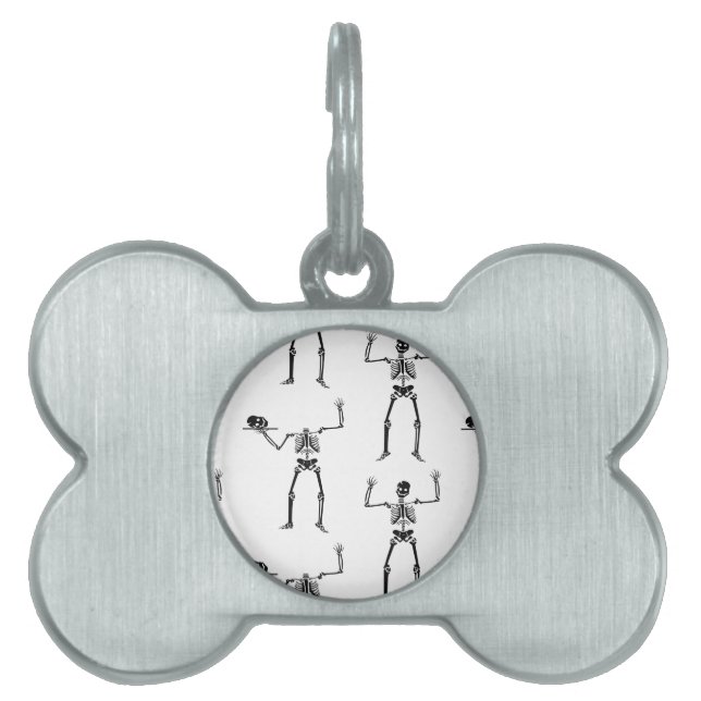 Halloween Skeletons, Bus eller godis, Boo ID-bricka Husdjur (Framsidan)