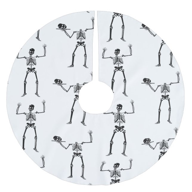 Halloween Skeletons, Bus eller godis, Boo Julgransmatta Borstad Polyester (Framsidan)