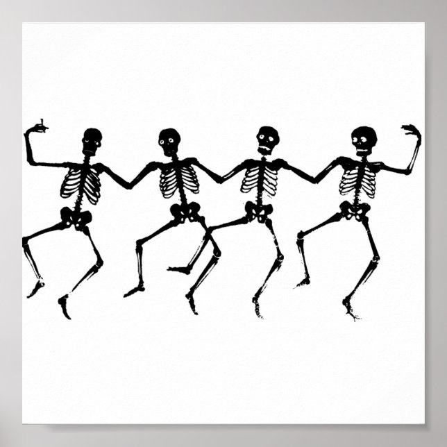 Halloween Skeletons Dancing Poster (Framsidan)