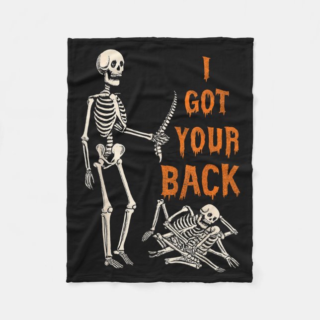 Halloween Skeletons Ive Got Your Back Costume Men  Fleecefilt (Framsidan)