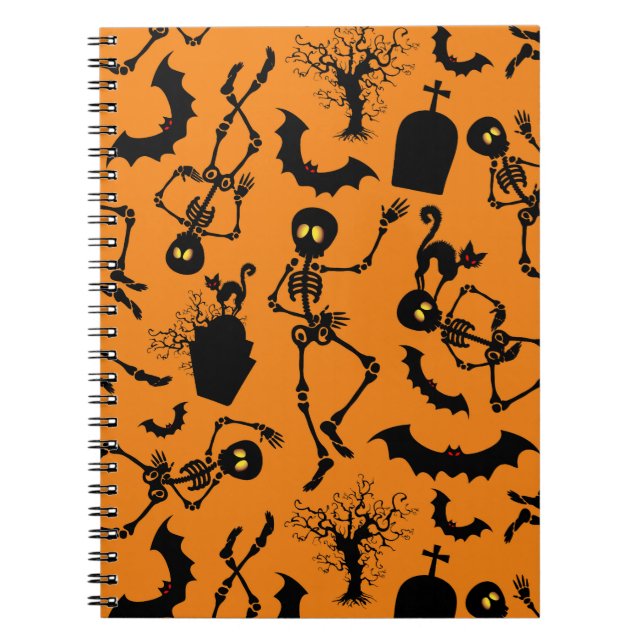 Halloween Skeletons Macabre Dance Anteckningsbok (Framsidan)