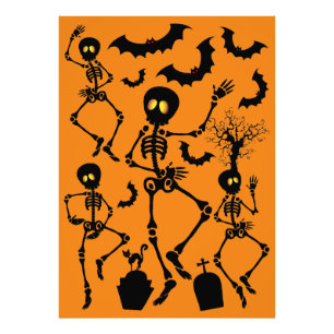 Halloween Skeletons Macabre Dance Fototryck