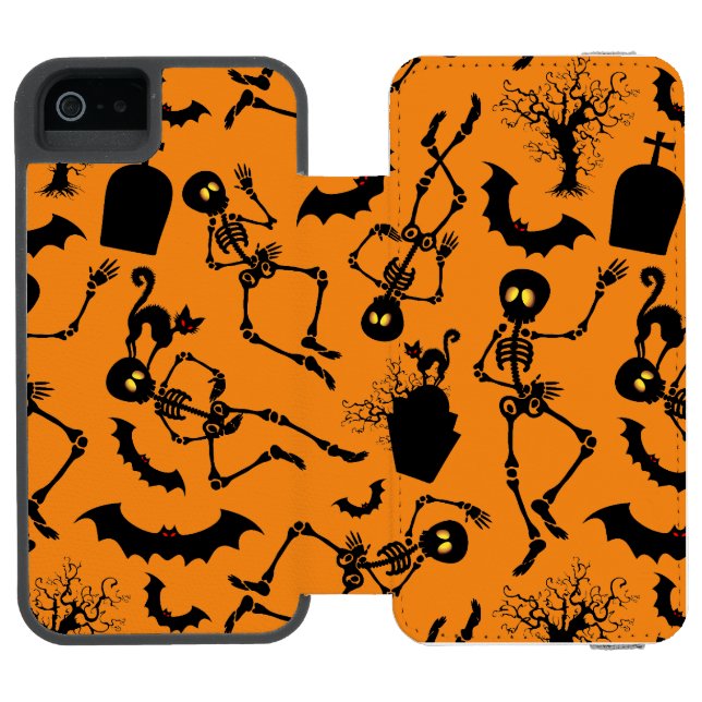 Halloween Skeletons Macabre Dance Incipio iPhone Wallet Skal (Folio Öppen)