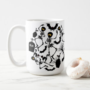 Halloween Skeletons Macabre Dance Kaffemugg