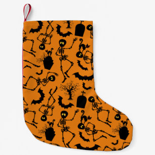 Halloween Skeletons Macabre Dance Liten Julstrumpa
