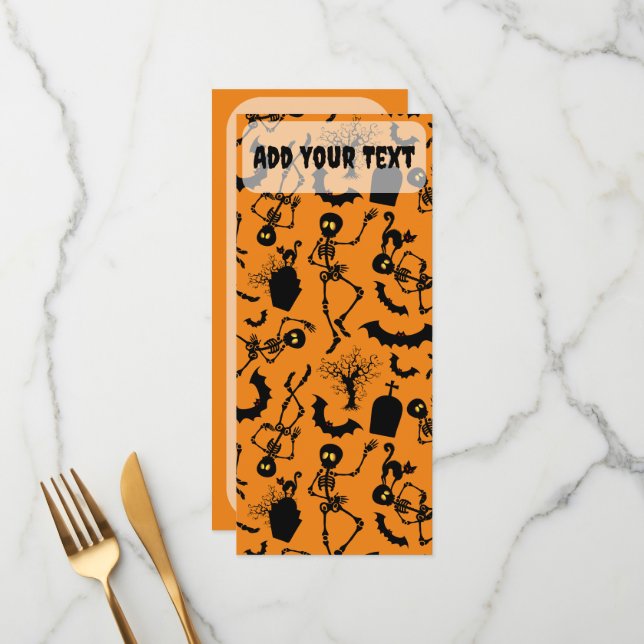 Halloween Skeletons Macabre Dance Meny (Fram/Back In Situ)