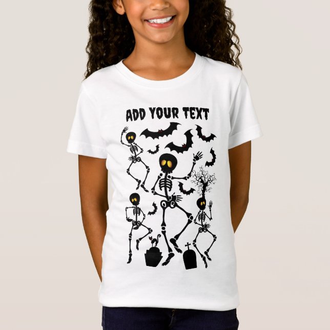Halloween Skeletons Macabre Dance T Shirt (Framsida)