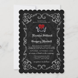 Halloween Skeletons "TILLSAMMANS MED" & RECEPTION Inbjudningar