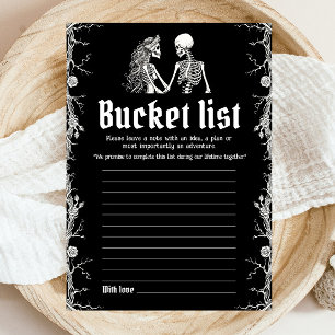 Halloween Skelett Bröllopsdusch Bucket List Spel Inbjudningar