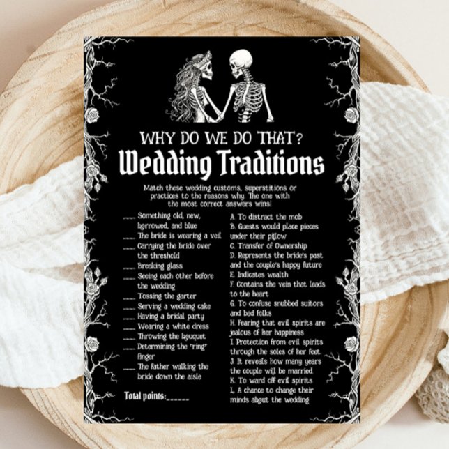 Halloween Skelett Bröllopstraditioner Brudtävling Inbjudningar (Halloween Skeleton Wedding Traditions Bridal Game)