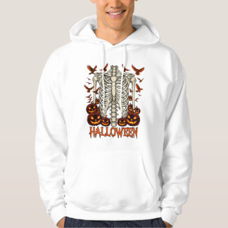 Halloween skelett bröstkorg hoodie