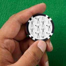 Halloween skelett, bus eller godis, Bu Poker Marker