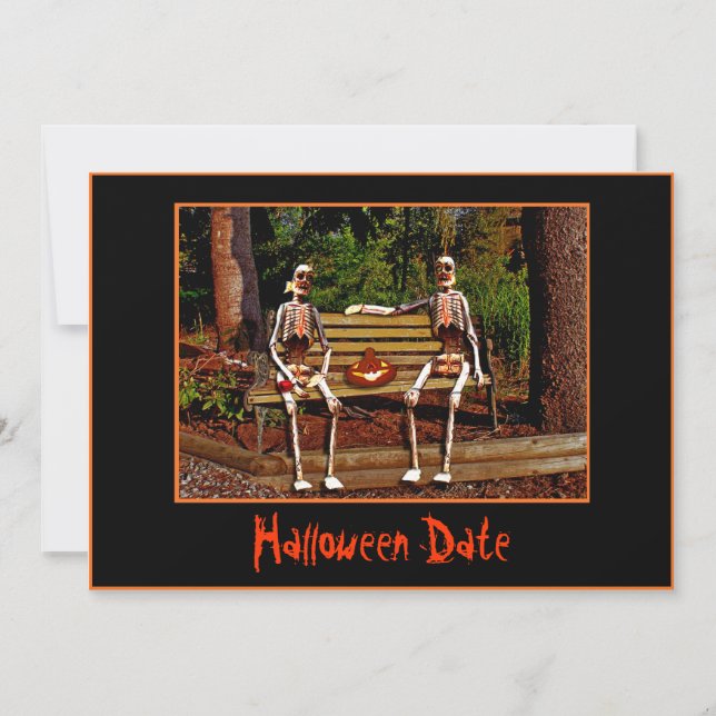 Halloween skelett daterar inbjudan (Framsida)