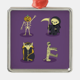 Halloween skelett Dracula Mumie Döden Julgransprydnad Metall