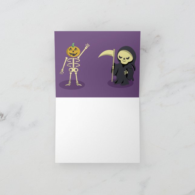 Halloween Skelett Dracula Mumie Döden Tack Kort (Inuti)