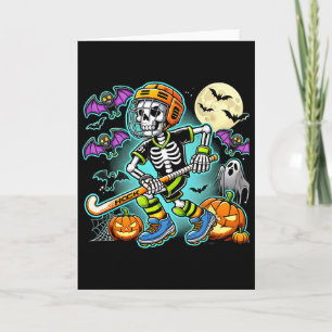 Halloween skelett fälthockey  kort