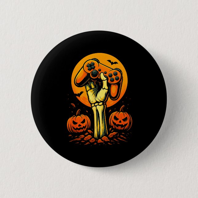 Halloween skelett gamer video spelkontroll B Knapp (Framsida)
